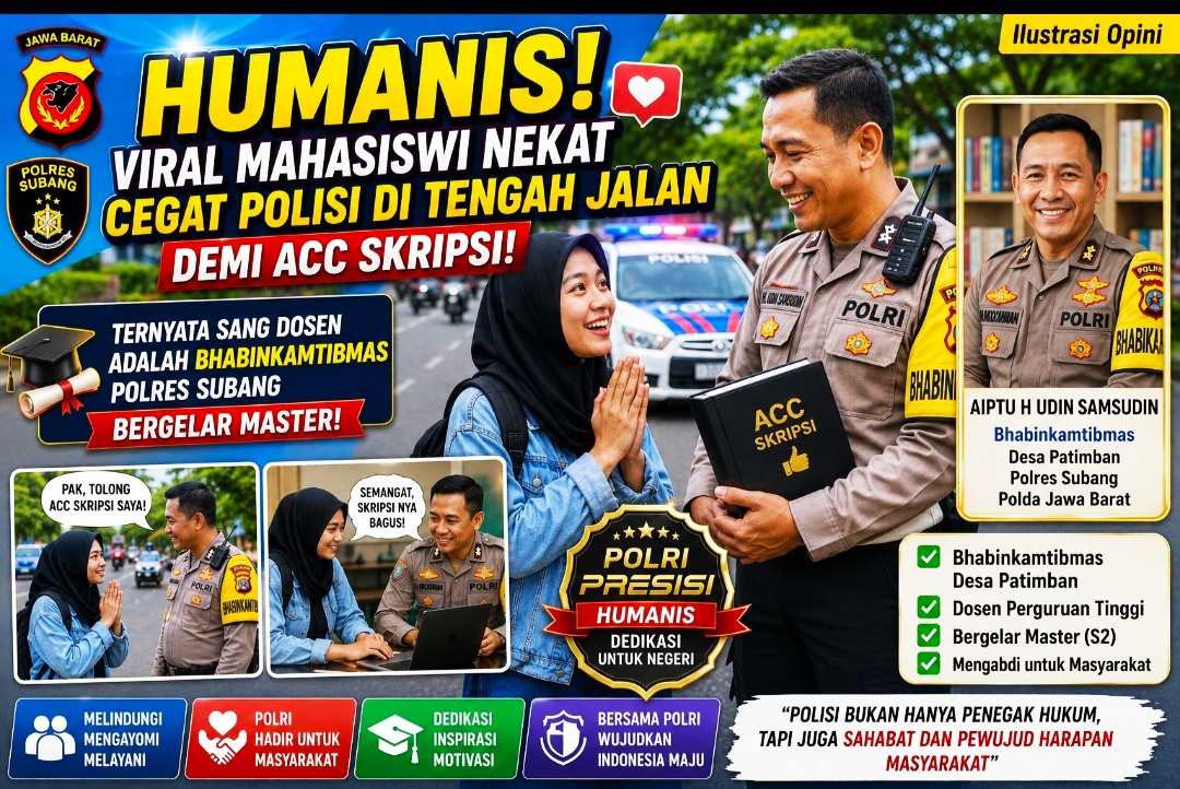 Viral Mahasiswi Nekat Cegat Polisi di Tengah Jalan Demi ACC Skripsi: Ternyata Sang Dosen Adalah Intel Bhabinkamtibmas Polres Subang Bergelar Master!