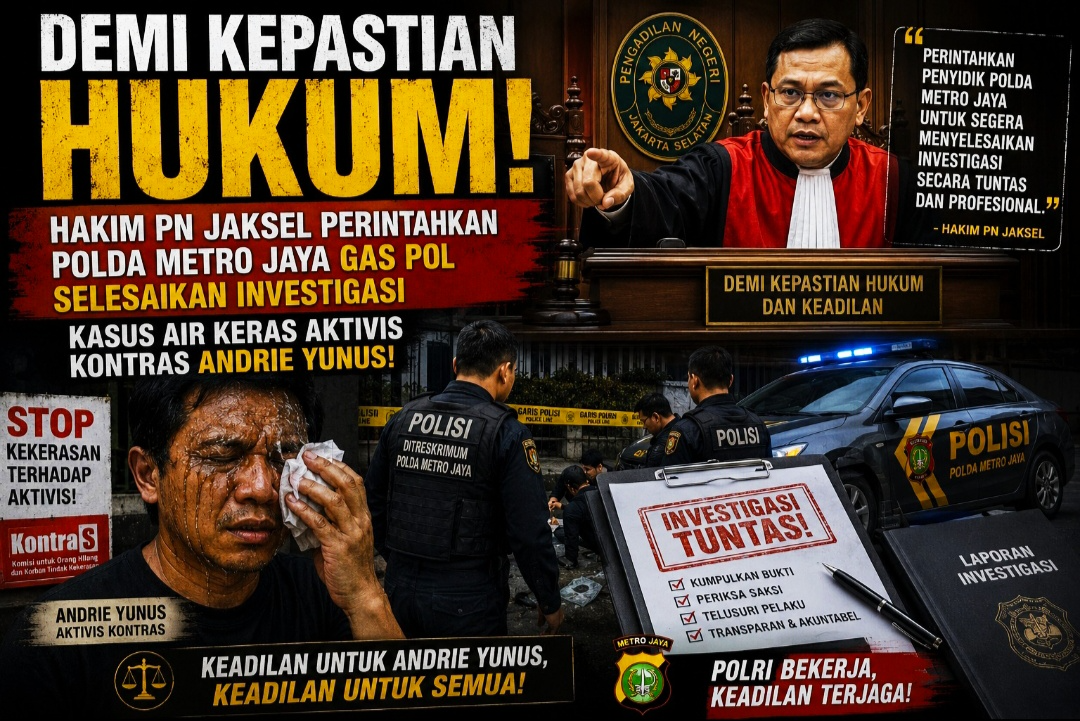 PN Jaksel Perintahkan Ditreskrimum Polda Metro Jaya Buka Kembali Kasus Air Keras Aktivis KontraS!