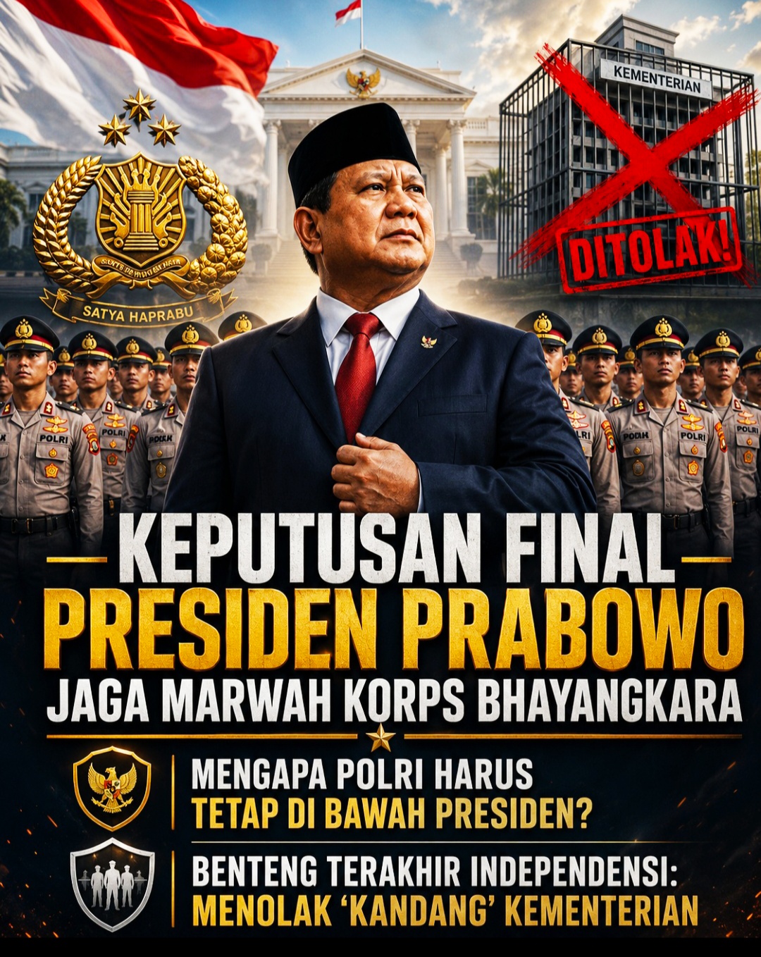 Siap-Siap! Polri Makin Lincah di Bawah Presiden, Komando Ramping Tanpa Sekat Birokrasi.