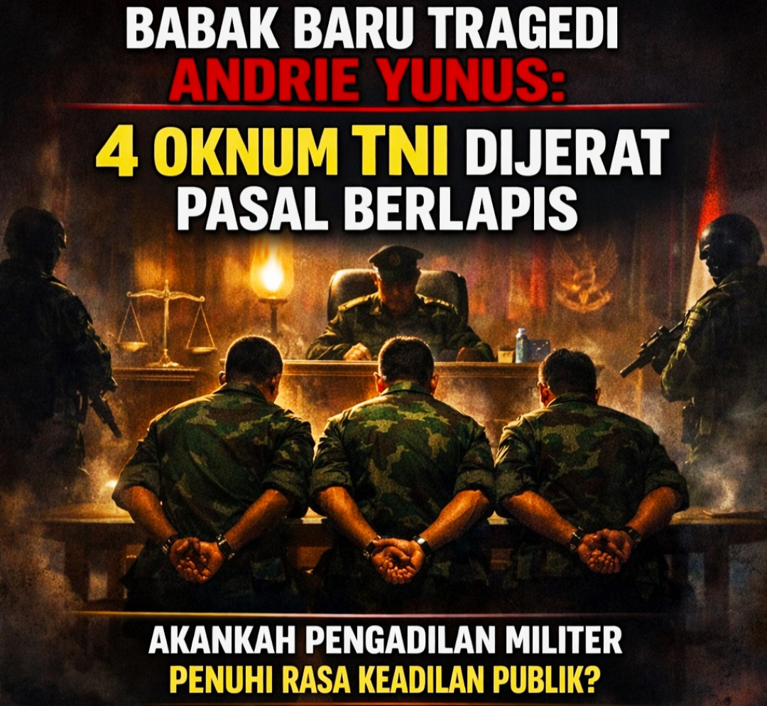 Skandal Air Keras Jurnalis: Puspom TNI Jerat 4 Anggotanya Pasal Berlapis, Akankah Pengadilan Militer Beri Keadilan Maksimal?