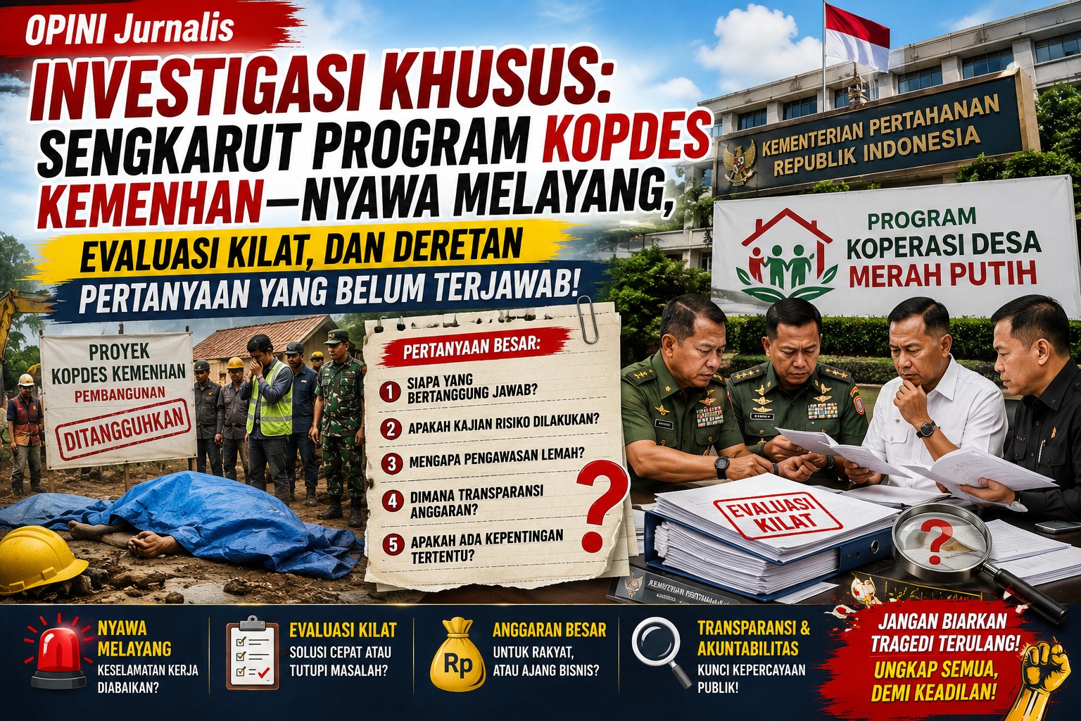 Sengkarut Program Kopdes Kemenhan—Nyawa Melayang, Evaluasi Kilat, dan Deretan Pertanyaan yang Belum Terjawab!