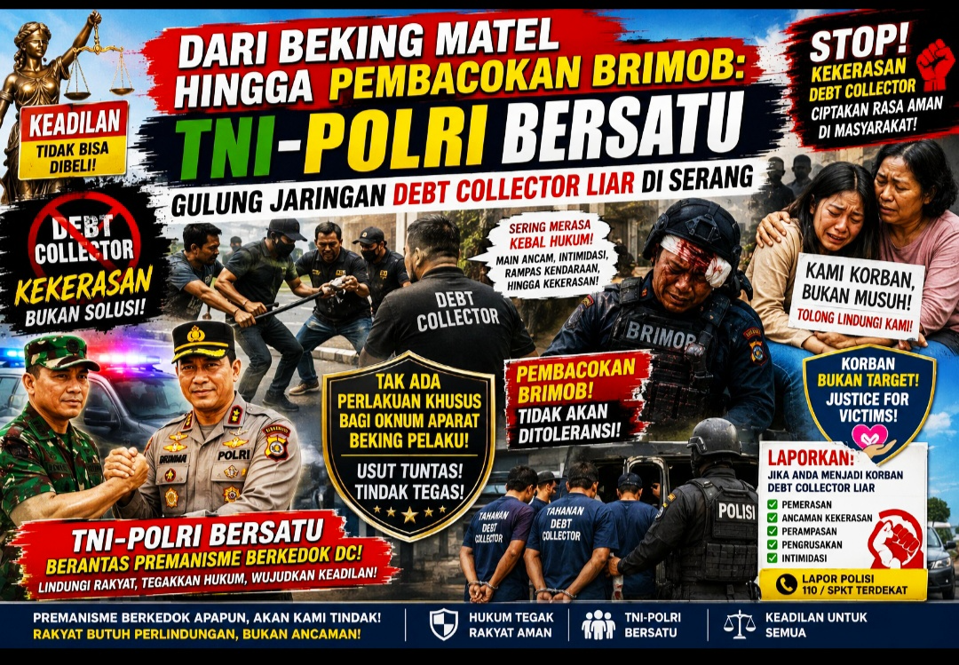 TNI-Polri Bersatu Gulung Jaringan Debt Collector Liar di Serang, Tak Ada Perlakuan Khusus Bagi Oknum Aparat Beking!