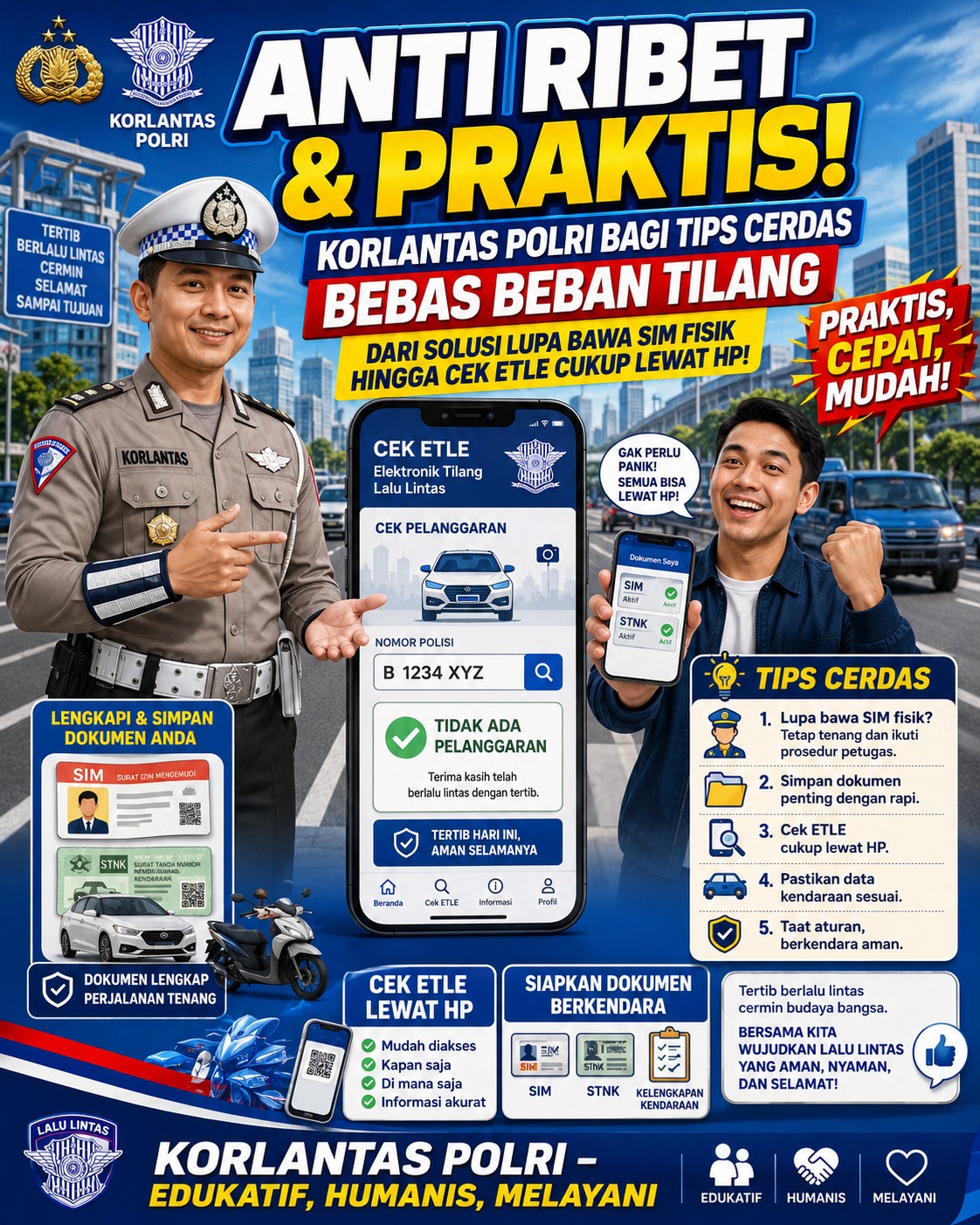 Korlantas Polri Bagi Tips Cerdas Bebas Beban Tilang: Dari Solusi Lupa Bawa SIM Fisik Hingga Cek ETLE Cukup Lewat HP!