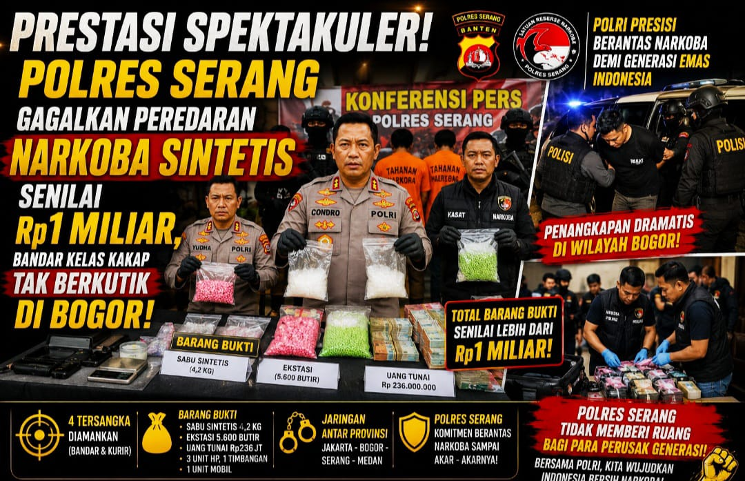 Polres Serang Obrak-Abrik Gudang Narkoba Sintetis di Bogor, Barang Bukti Rp1 Miliar Disita!
