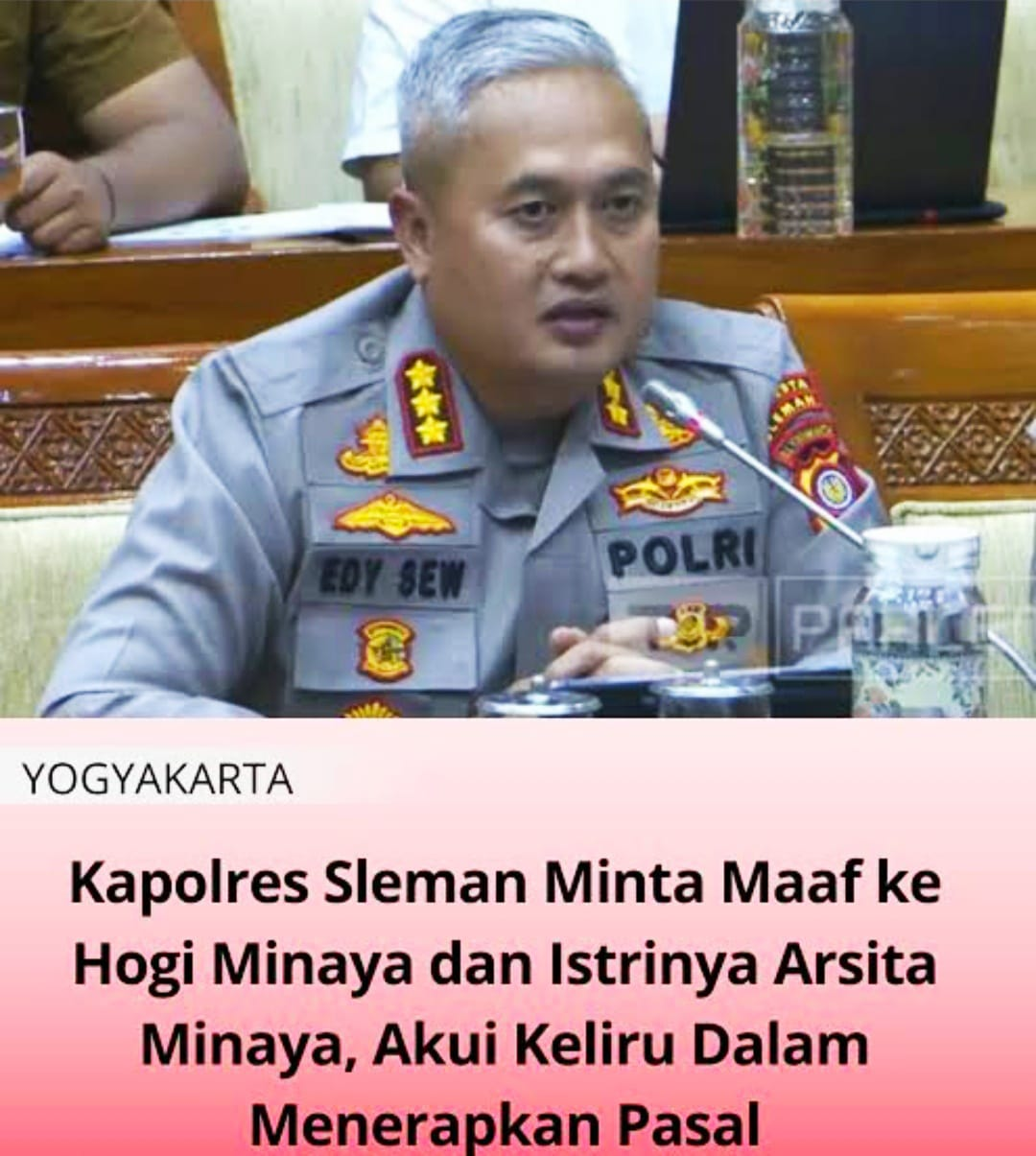 Kapolres Sleman Minta Maaf atas Kasus Hogi Minaya, Tegaskan Evaluasi dan Perbaikan Internal