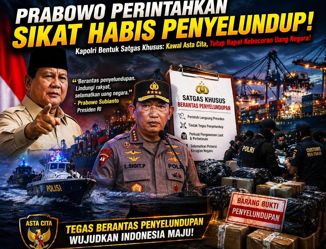 Prabowo Perintahkan Sikat Habis Penyelundup! Kapolri Bentuk Satgas Khusus: Kawal Asta Cita, Tutup Rapat Kebocoran Uang Negara!
