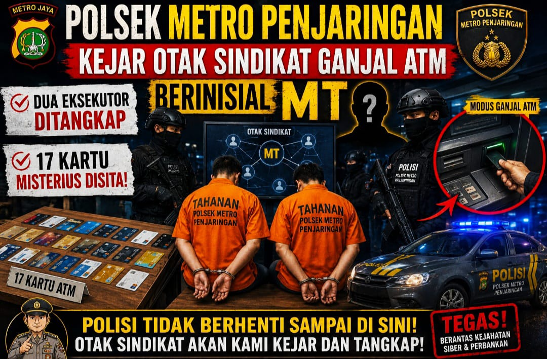 Polsek Metro Penjaringan Kejar Otak Sindikat Ganjal ATM Berinisial MT: Dua Eksekutor Ditangkap, 17 Kartu Misterius Disita!