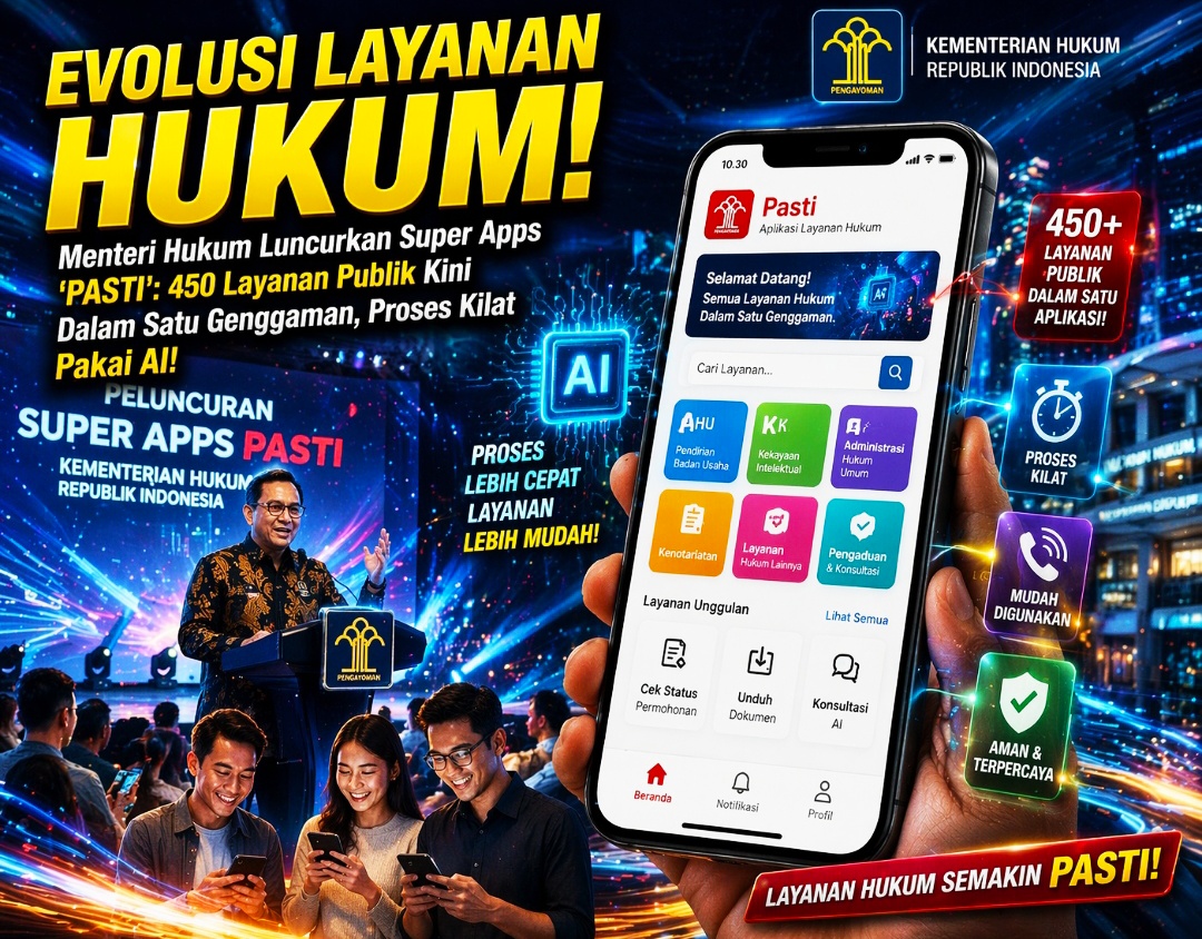 Target Juni 2026: Semua Layanan Kementerian Hukum Pindah ke Super Apps 'Pasti'.
