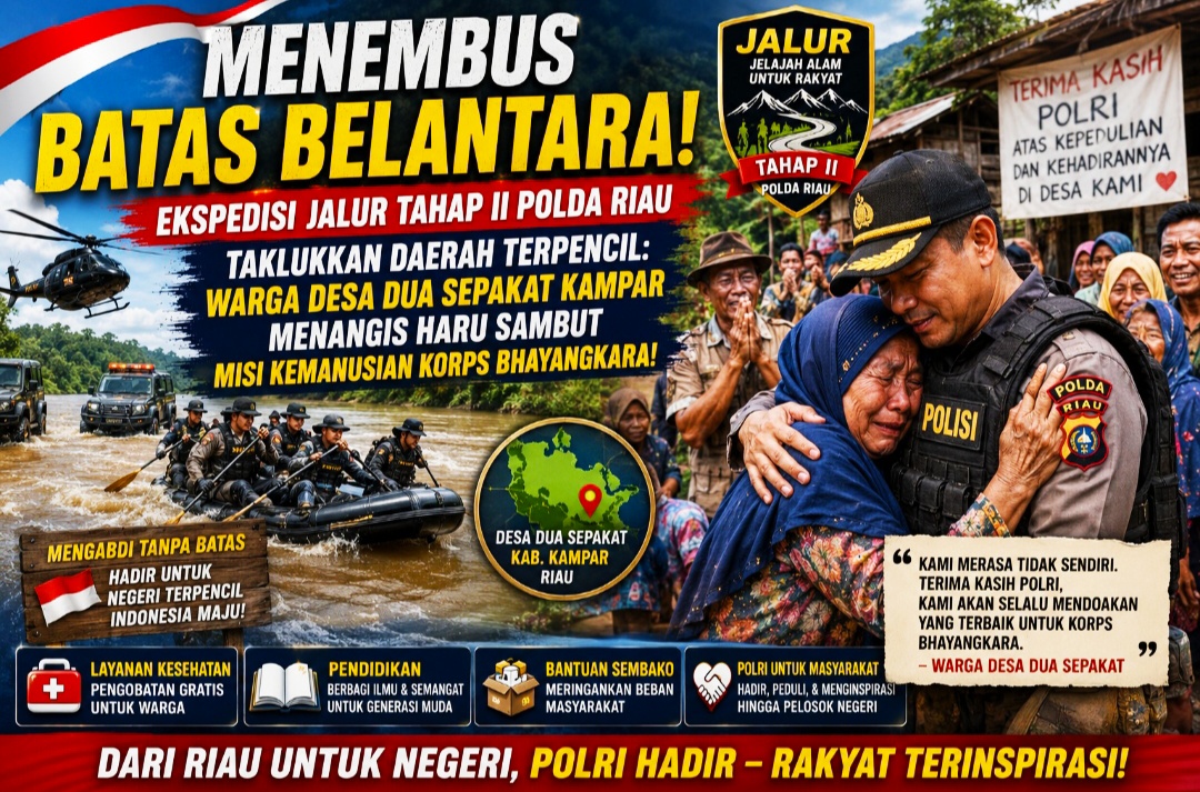 Warga Desa Dua Sepakat Kampar Menangis Haru Sambut Korps Bhayangkara!