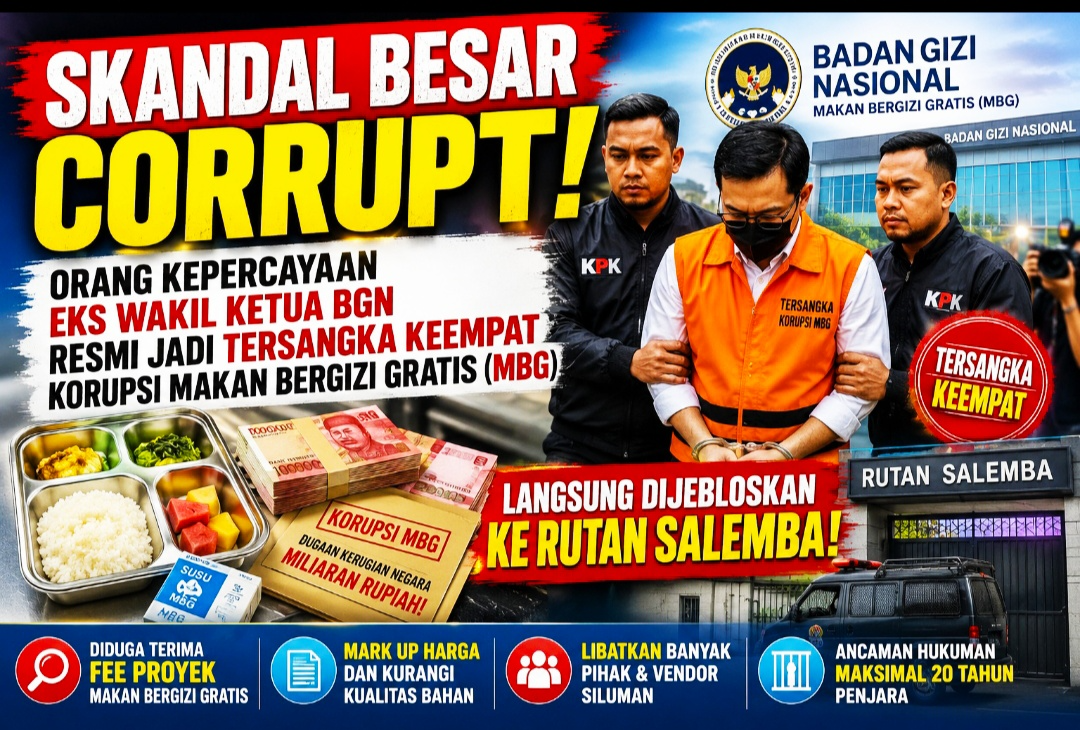 Orang Kepercayaan Eks Wakil Ketua BGN Resmi Jadi Tersangka Keempat Korupsi Makan Bergizi Gratis (MBG)