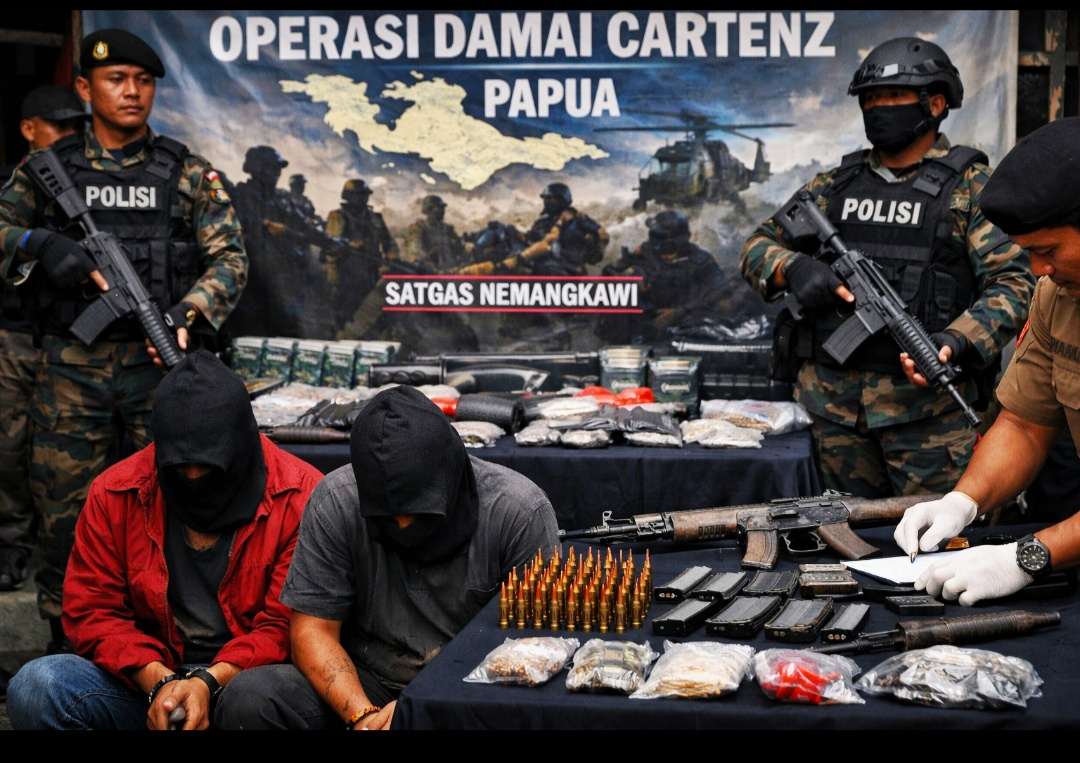 JARINGAN SENJATA ILEGAL PAPUA TERBONGKAR! Satgas Cartenz 2026 Bongkar Peran Dana hingga Pemasok Amunisi