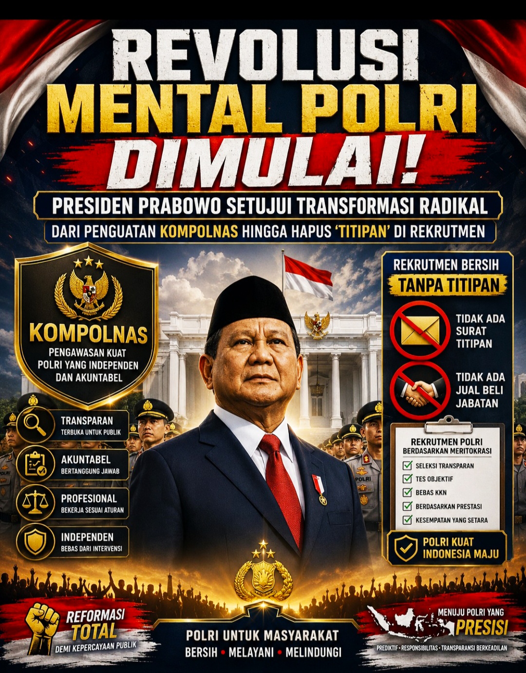 Hapus Sistem Titipan! Polri Bakal Hilangkan Kuota Khusus di Rekrutmen 2026 Demi Incar Anak Bangsa Terbaik.