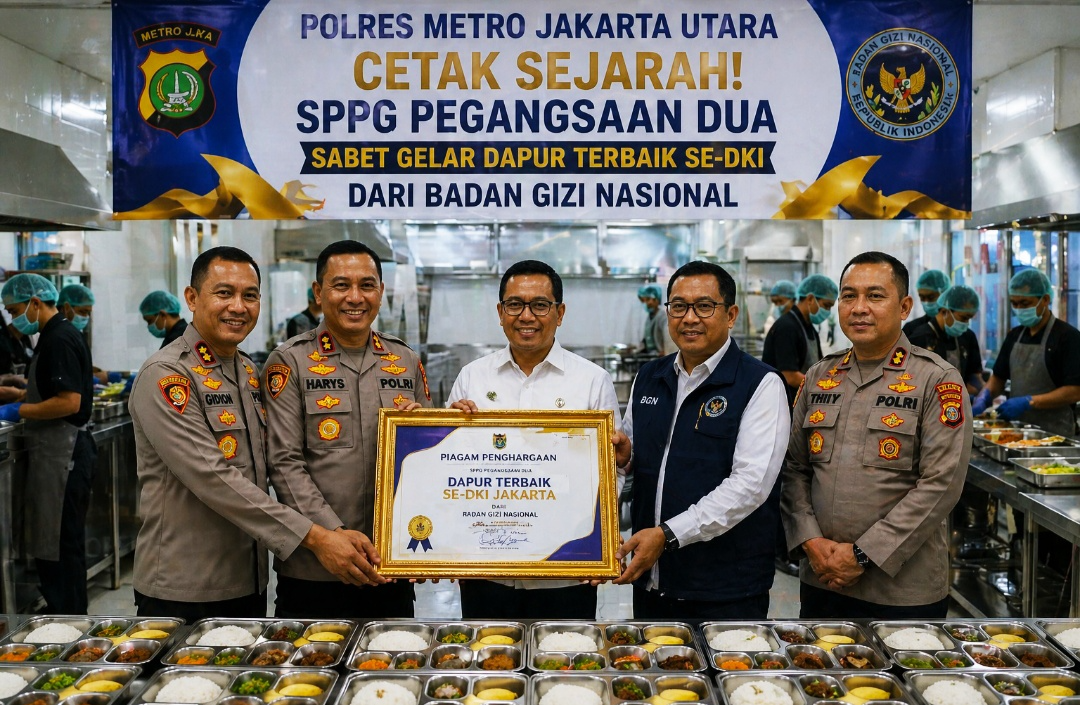 Polres Metro Jakarta Utara Cetak Sejarah! SPPG Pegangsaan Dua Sabet Gelar Dapur Terbaik se-DKI dari Badan Gizi Nasional