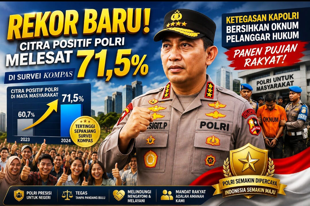Citra Positif Polri Melesat 71,5% di Survei Kompas: Ketegasan Kapolri Bersihkan Oknum Pelanggar Hukum Panen Pujian Rakyat!