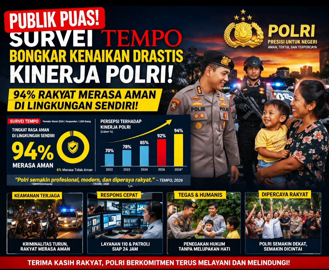 Rapor Biru Polri Di Q1 2026: Survei Tempo Buktikan 94% Masyarakat Puas dengan Kinerja Kepolisian!