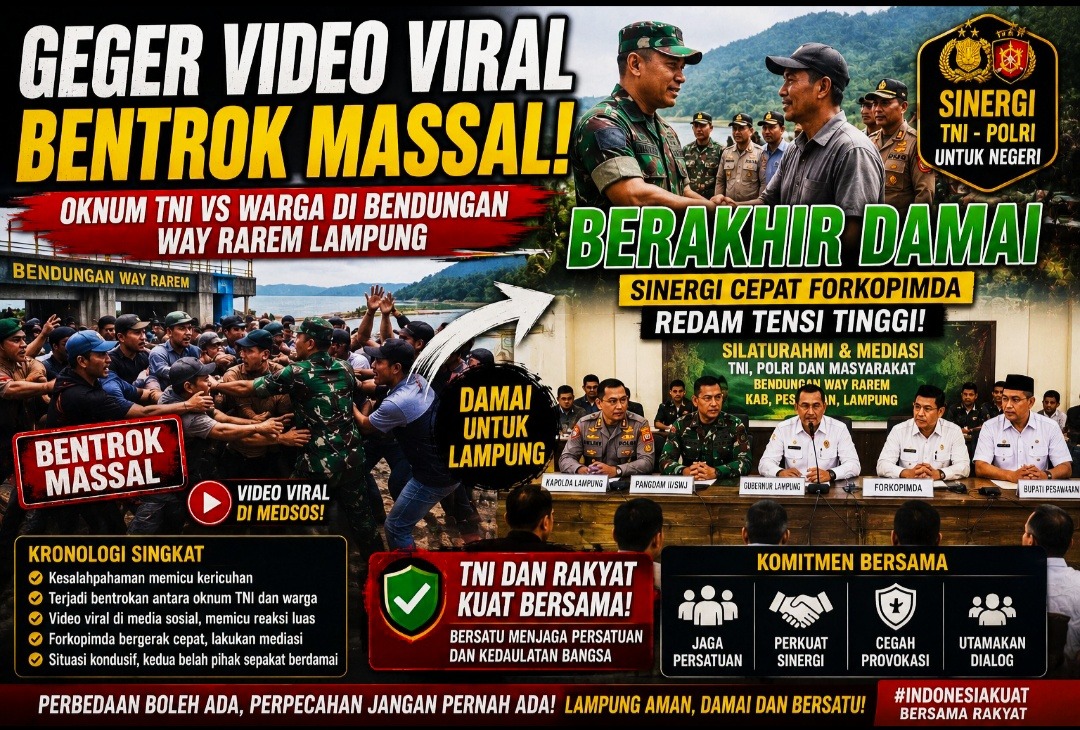 Oknum TNI vs Warga di Bendungan Way Rarem Lampung Berakhir Damai, Sinergi Cepat Forkopimda Redam Tensi Tinggi!