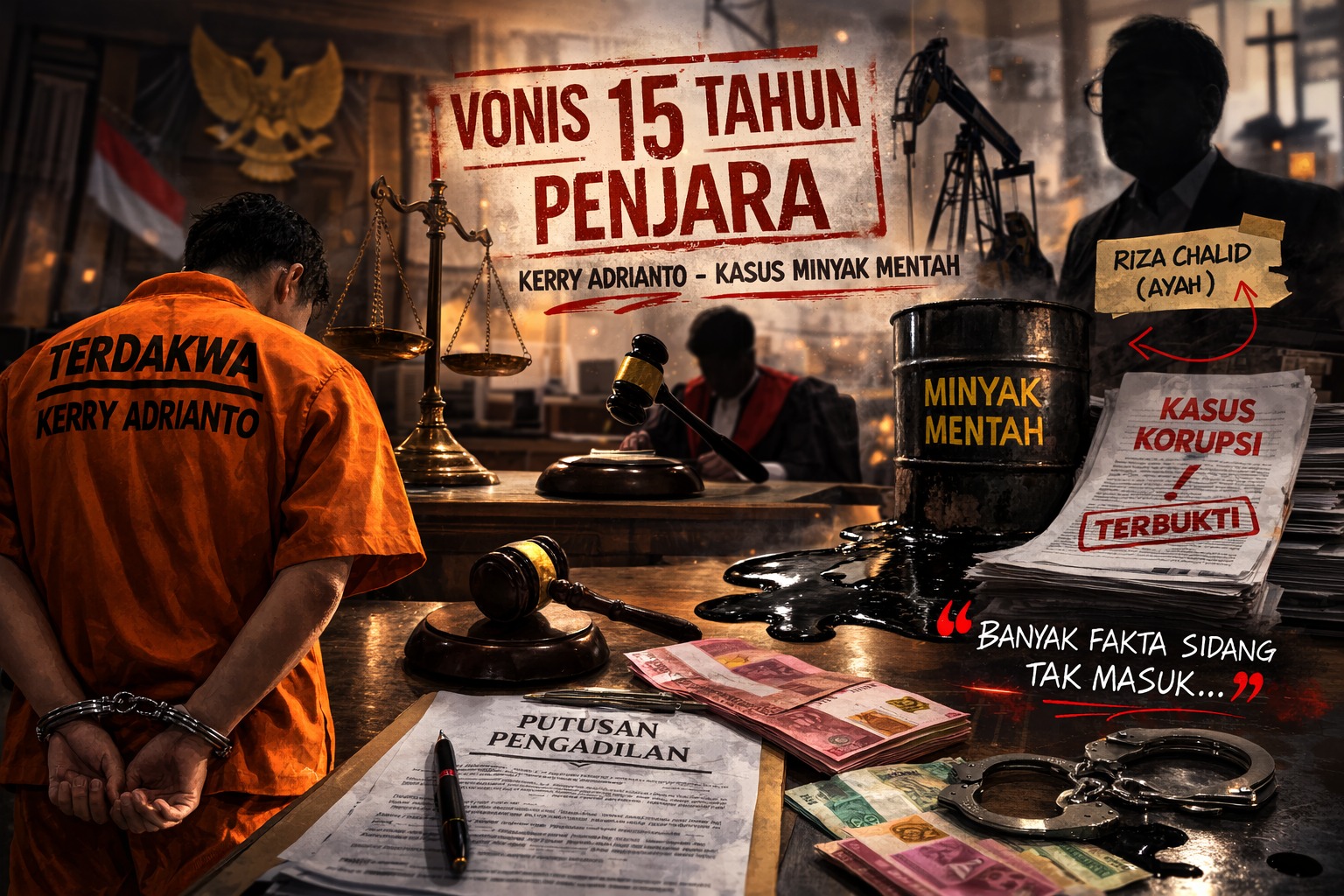 Vonis 15 Tahun untuk Kerry Adrianto: Putra Riza Chalid Tersandung Kasus Minyak Mentah