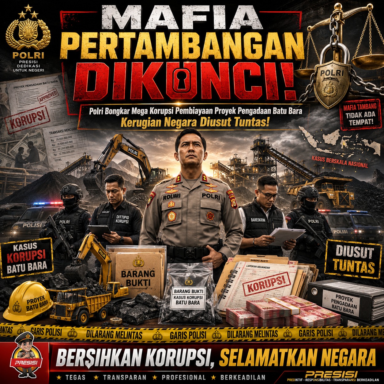 Polri Bongkar Mega Korupsi Pembiayaan Proyek Pengadaan Batu Bara, Kerugian Negara Diusut Tuntas!