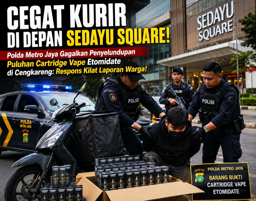 Polda Metro Jaya Sikat Kurir Narkoba di Cengkareng, Sita 30 Cartridge Etomidate Siap Edar!