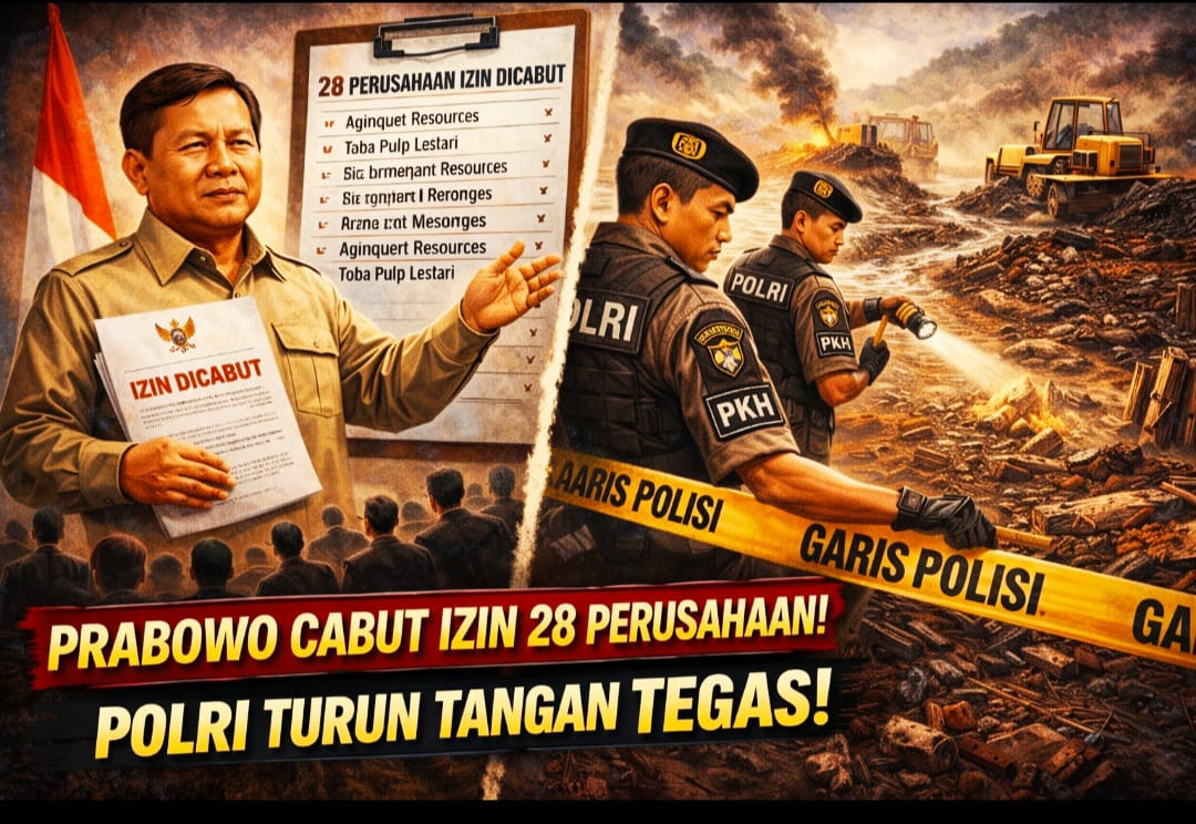 Prabowo Cabut Izin 28 Perusahaan Tambang & Hutan Penyebab Bencana — Polri Turun Tangan Tegas! Ini Daftar & Kronologinya
