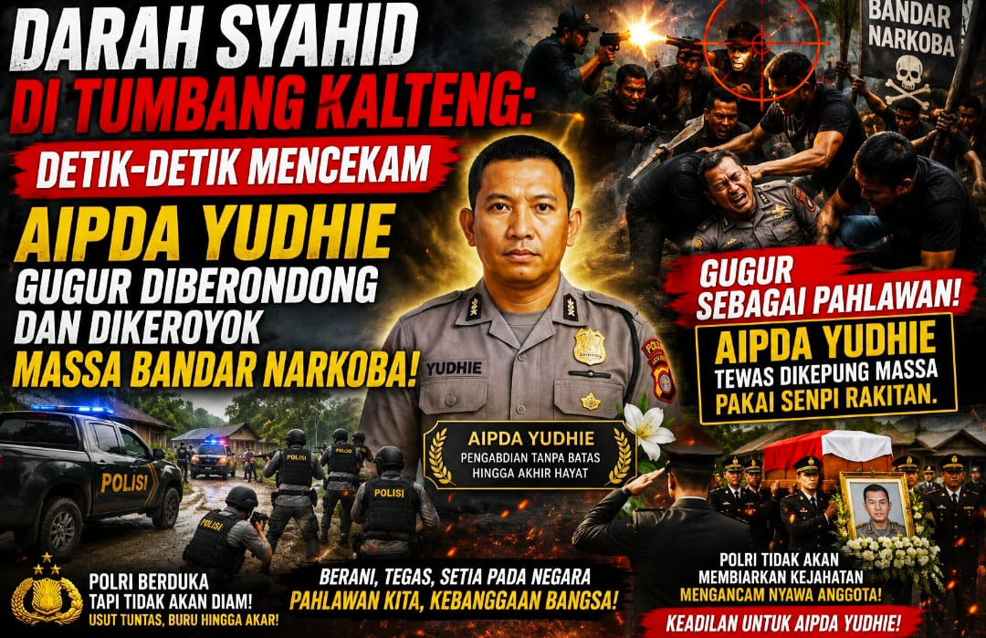Gugur Sebagai Pahlawan! Aipda Yudhie Tewas Dikepung Massa Pakai Senpi Rakitan Saat Sikat Bandar Sabu Kalteng!