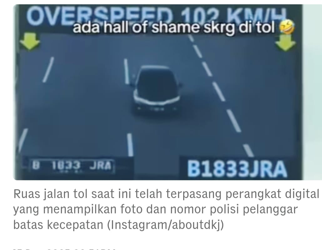 Viral! Ngebut di Tol Bisa Bikin Mobil & Nama Kamu Dipajang di Layar Raksasa!