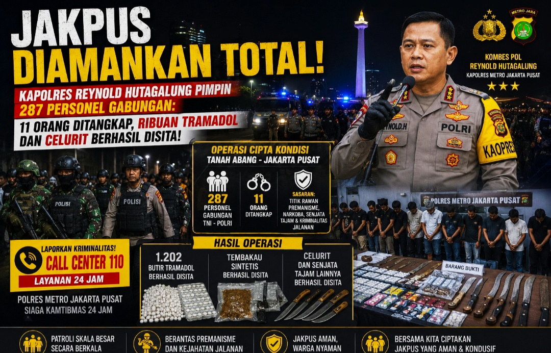 Polres Metro Jakpus Sikat Habis Penjahat Jalanan, 11 Orang Diringkus Bersama Ribuan Obat Keras!