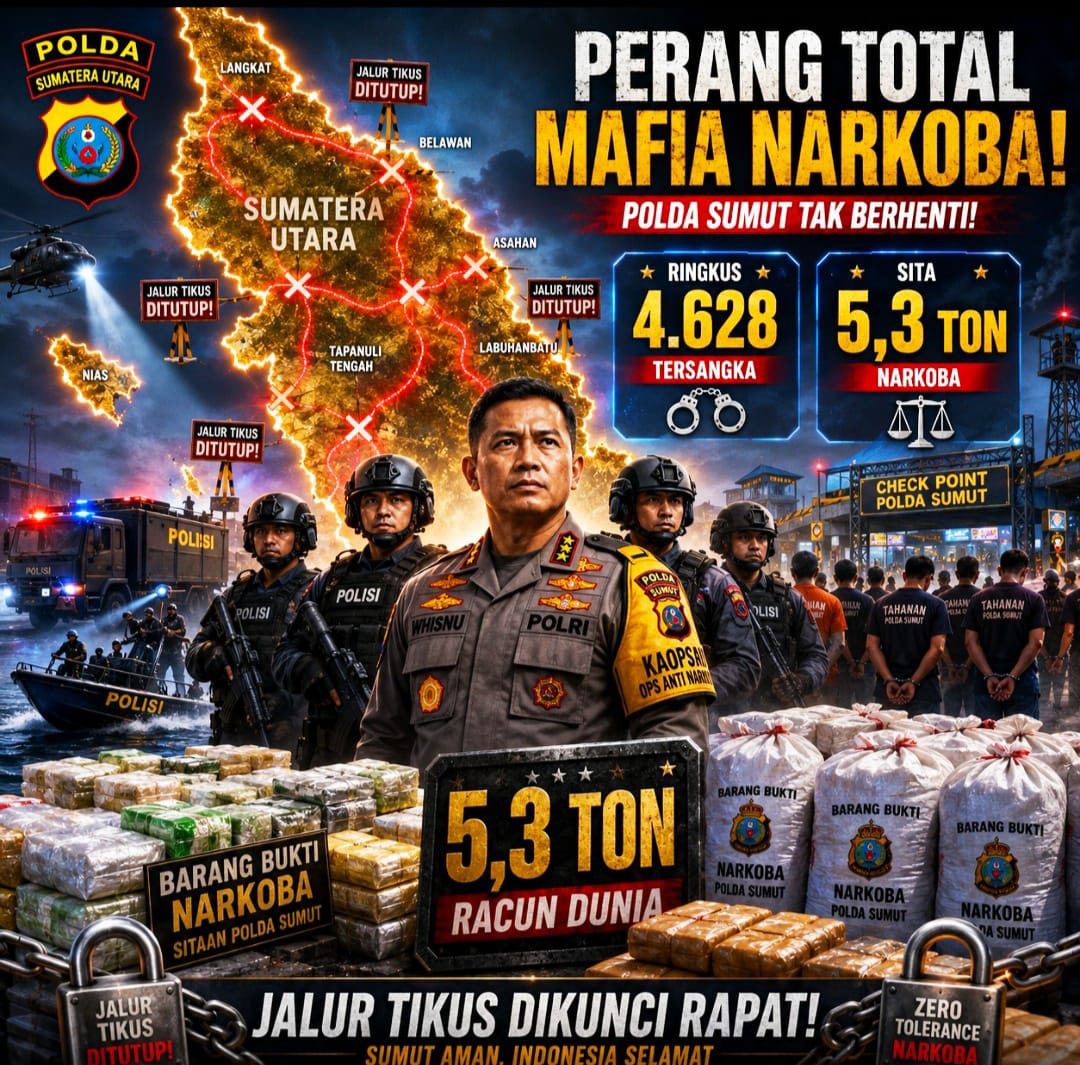 Gebrakan Maut Polda Sumut Ringkus 4.628 Tersangka dan Sita 5,3 Ton Racun Dunia: Jalur Tikus Dikunci Rapat!