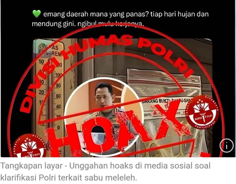 Polri Tegaskan Narasi “Sabu Meleleh saat Klarifikasi” adalah Hoaks, Publik Diminta Tak Terprovokasi