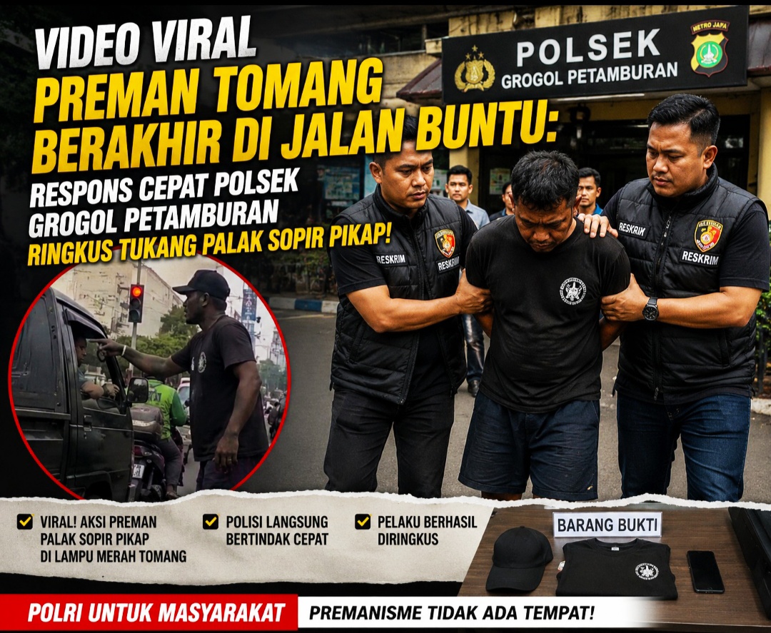 Preman Jalanan Keluar Tol Tomang Tak Berkutik Diciduk Polisi Usai Aksinya Terekam Kamera Netizen.