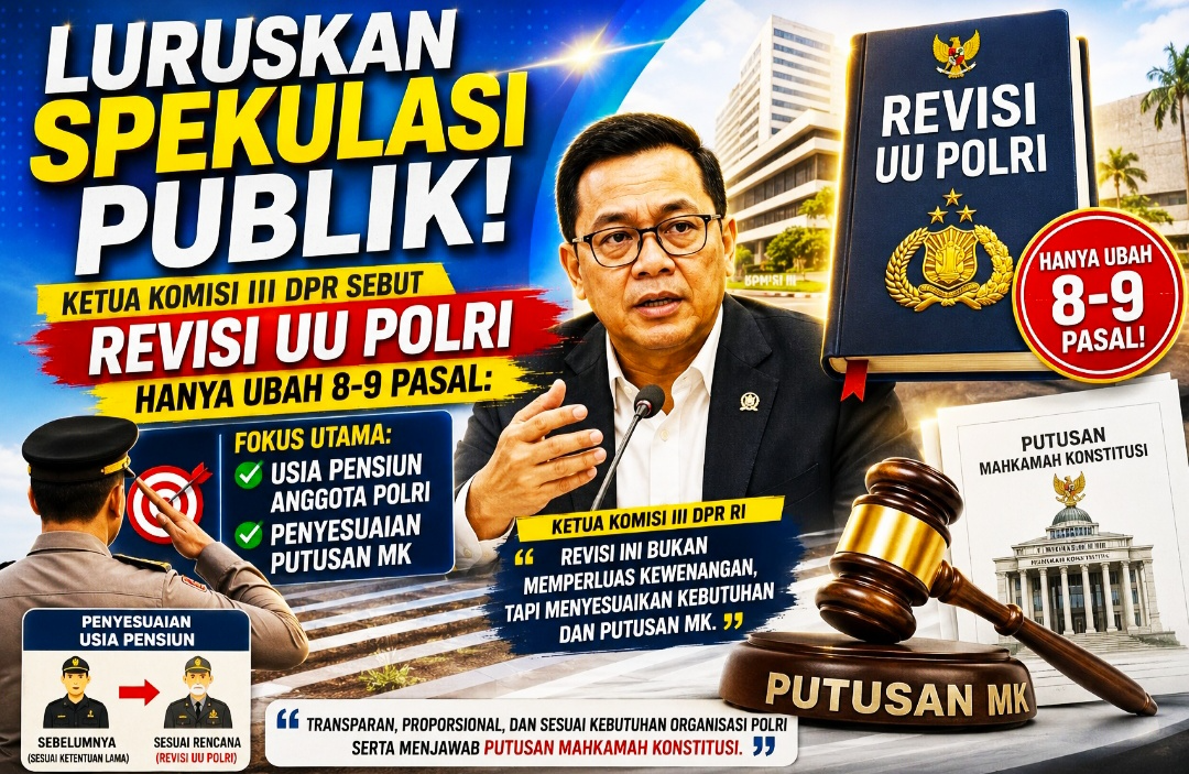 Ketua Komisi III DPR Sebut Revisi UU Polri Hanya Ubah 8-9 Pasal: Fokus Usia Pensiun dan Penyesuaian Putusan MK!