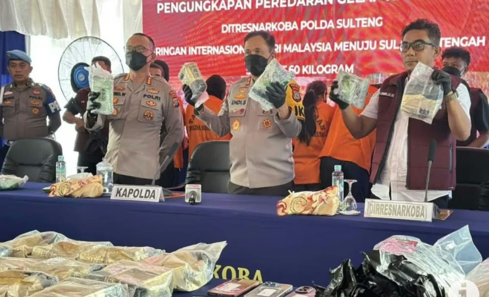 Polda Sulteng Gagalkan Penyelundupan 60 Kg Sabu Jaringan Internasional Malaysia: Pengungkapan Terbesar Tahun Ini