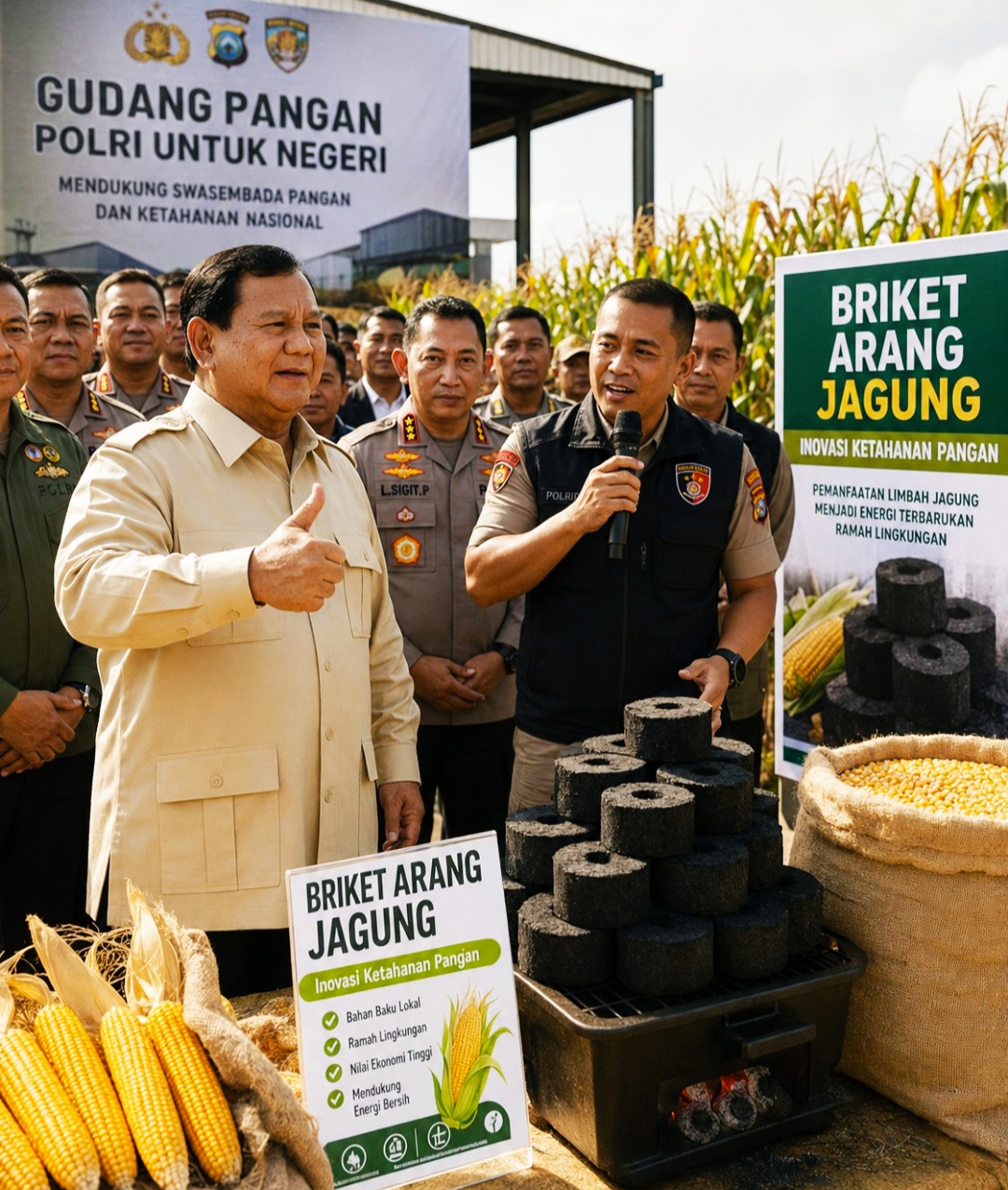 Presiden Prabowo Puji Inovasi 'Miracle' Briket Arang Jagung Polri: Dobrakan Nyata Ketahanan Pangan Nasional!