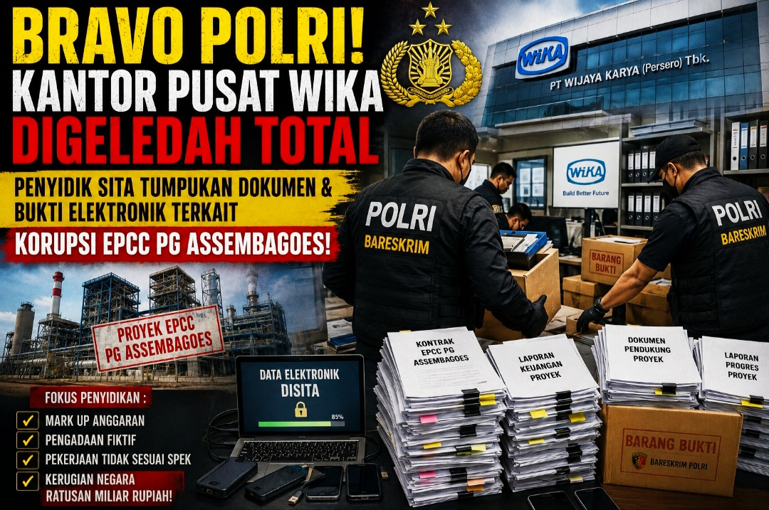 Kantor Pusat WIKA Digeledah Total, Penyidik Sita Tumpukan Dokumen & Bukti Elektronik Terkait Korupsi EPCC PG Assembagoes!