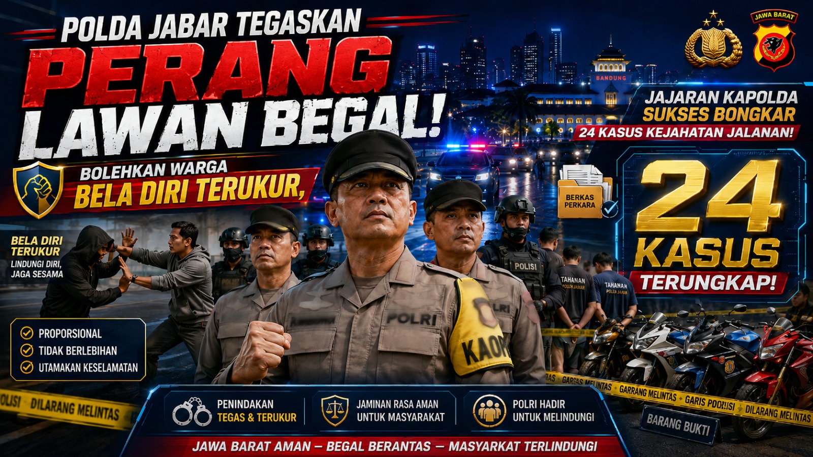 POLDA JABAR TEGASKAN PERANG LAWAN BEGAL! Bolehkan Warga Bela Diri Terukur