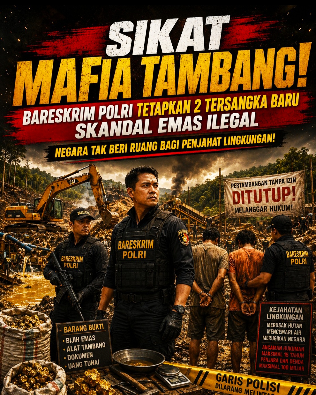 Usut Aliran Dana Haram! Bareskrim dan PPATK Buru Aset Mafia Tambang Emas Ilegal.