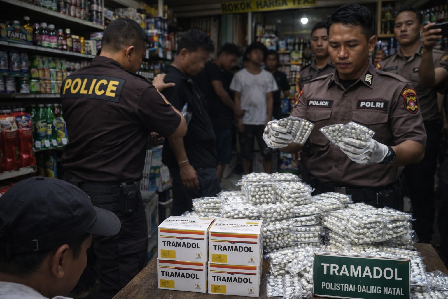 Terbongkar! 13 Warung di Bekasi Nyamar Jual Tramadol, 17 Orang Dicokok Polisi – 12 Ribu Pil Disita