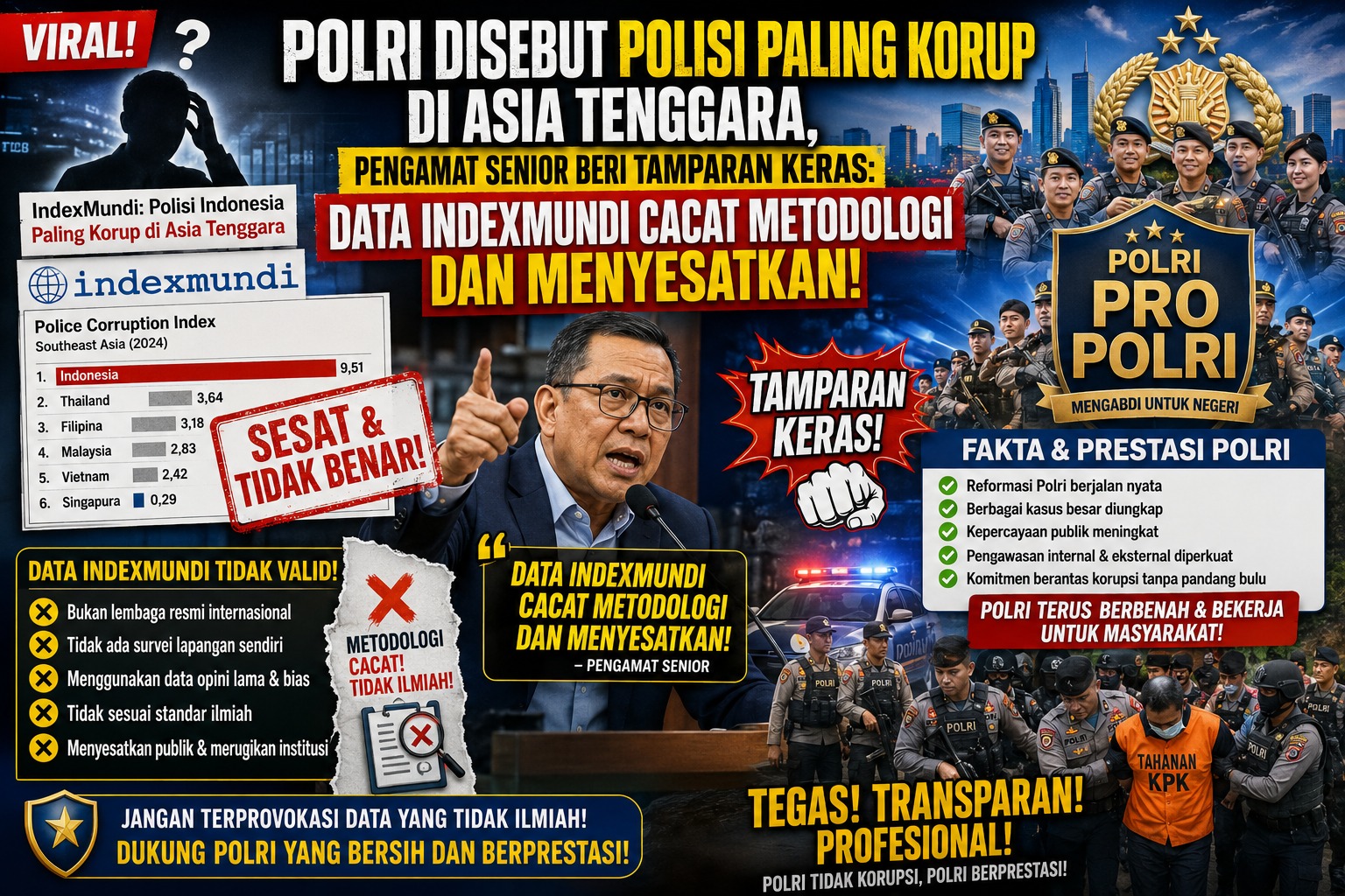 "Serangan Hoaks ke Korps Bhayangkara! Pengamat Beberkan Bukti Rapor Kepercayaan Polri Justru Meroket"