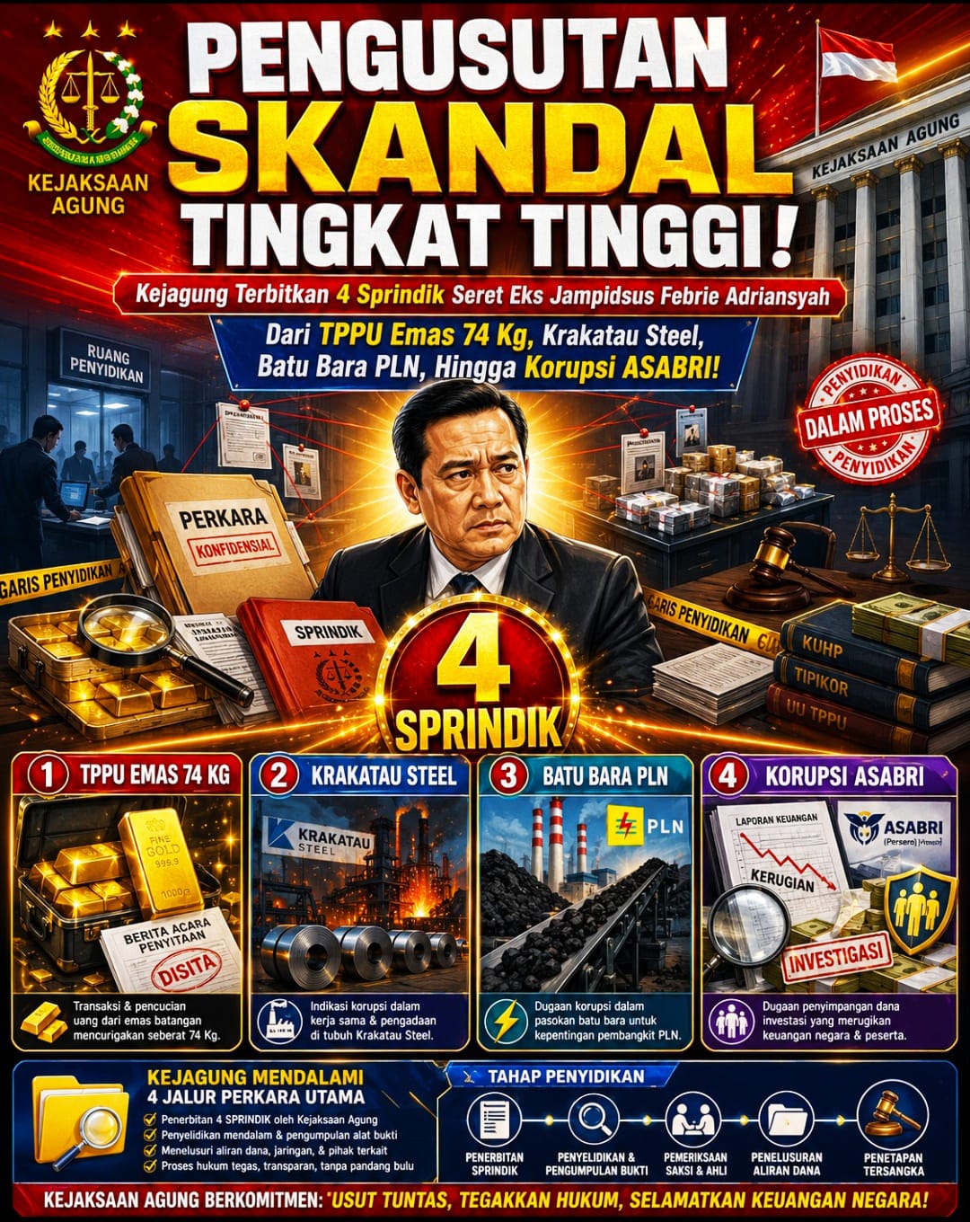 Kejagung Terbitkan 4 Sprindik Seret Eks Jampidsus Febrie Adriansyah