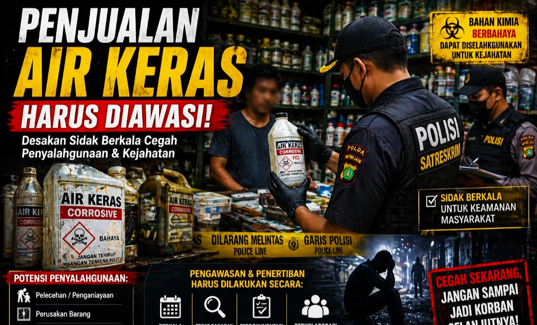 Bentuk Satgas Lintas Instansi, Jakarta Perketat Aturan Penjualan Air Keras Mulai 2026.