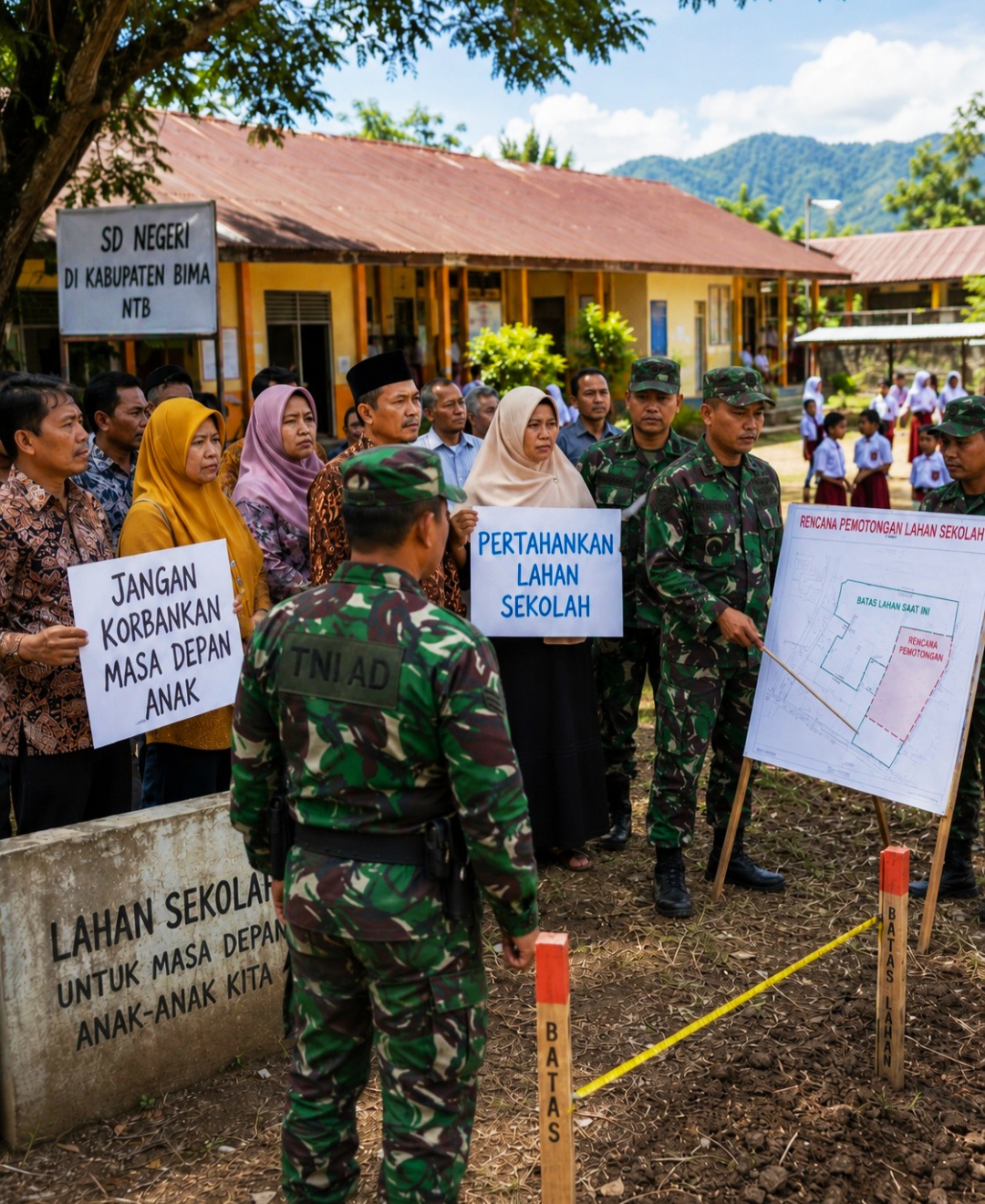 BIMA, NTB Guru dan Wali Murid Kompak Tolak Lahan Sekolah Dipangkas Demi Koperasi Merah Putih: Tolong Jangan Korbankan Masa Depan Anak!
