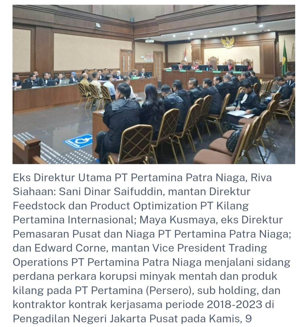 Eks Dirut PPN Didakwa Memperkaya Dua Perusahaan Minyak Singapura.