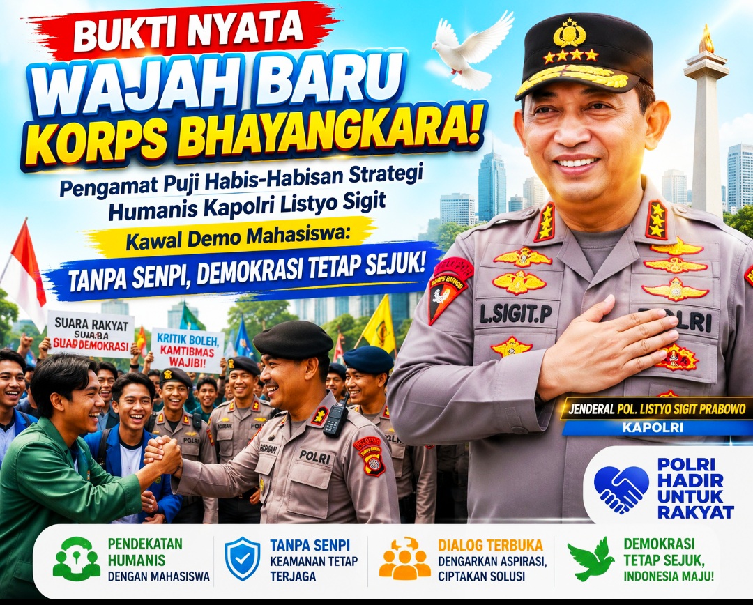 Pengamat Puji Habis-Habisan Strategi Humanis POLRI Kawal Demo Mahasiswa: Tanpa Senpi, Demokrasi Tetap Sejuk!