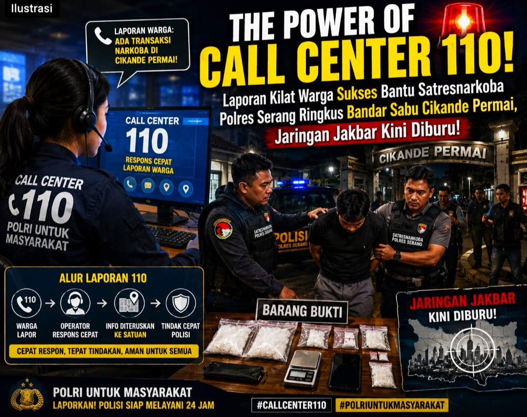 THE POWER OF CALL CENTER 110! Laporan Kilat Warga Sukses Bantu Satresnarkoba Polres Serang Ringkus Bandar Sabu Cikande Permai