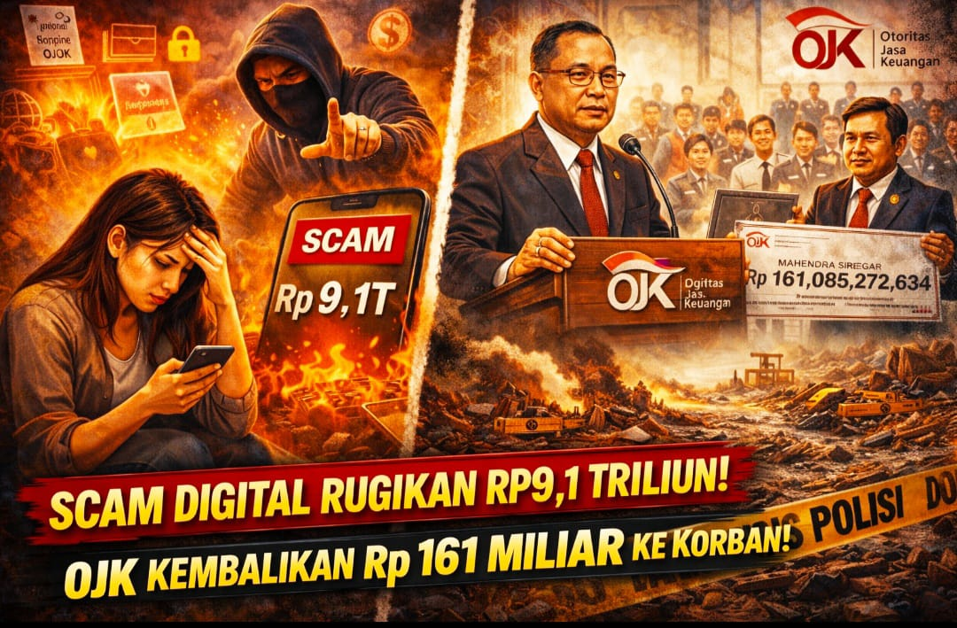GEMPARKAN NASIONAL! Scam Digital Rugikan Masyarakat Rp9,1 Triliun — OJK Kembali Serahkan Rp161 Miliar Dana ke Korban, Ini Kronologi Lengkapnya