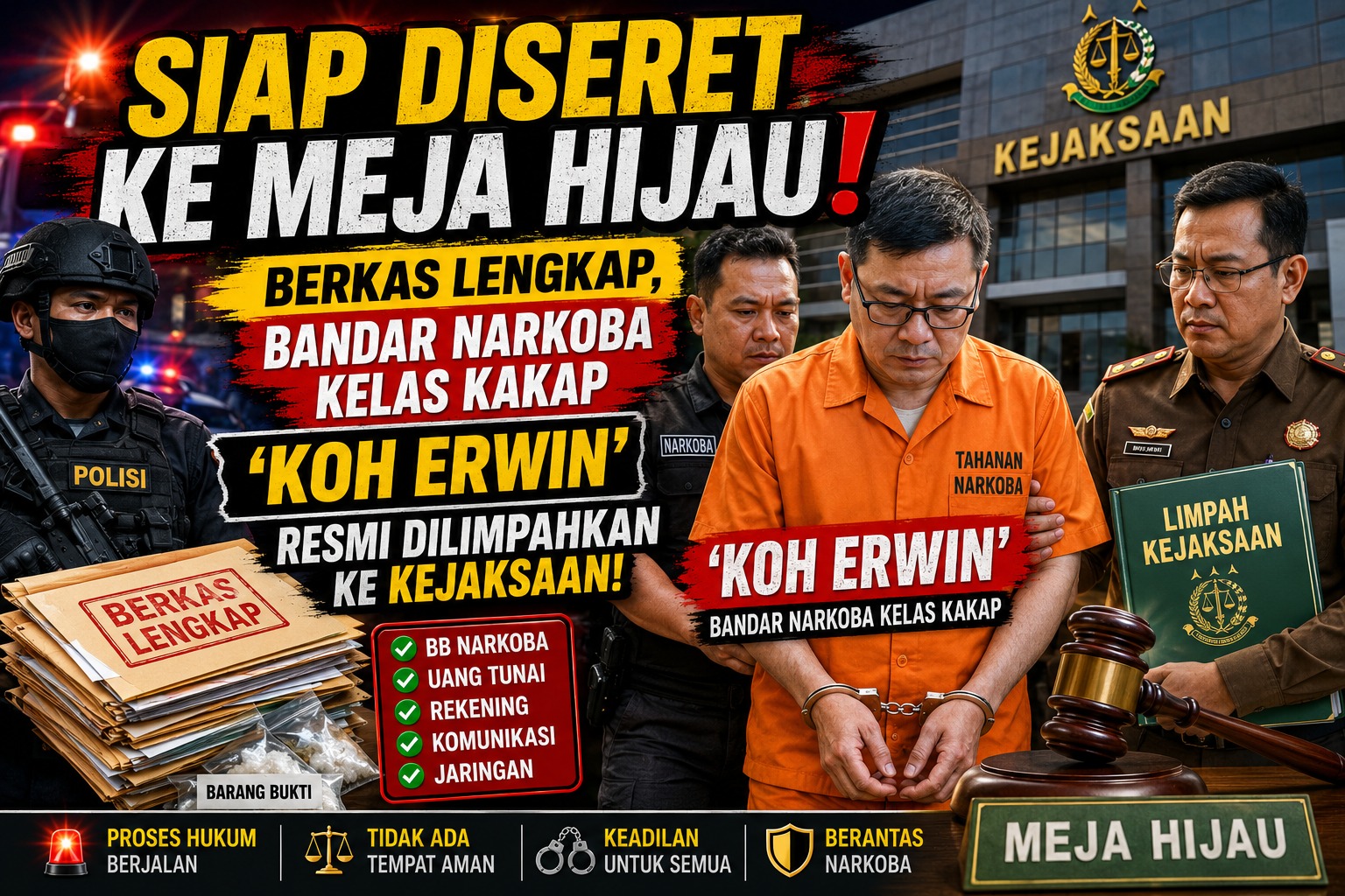 Bandar Narkoba Kelas Kakap 'Koh Erwin' Resmi Dilimpahkan ke Kejari Bima, Siap Diseret ke Meja Hijau!