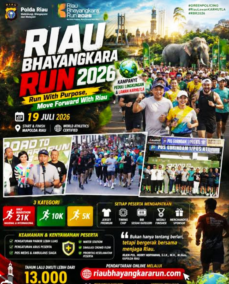 Gebrakan Green Policing! Road To Riau Bhayangkara Run 2026: Lari Sambil Selamatkan Hutan dan Satwa Langka