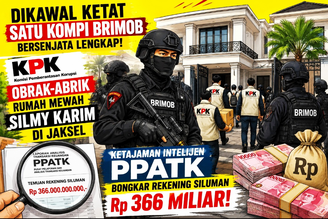 Satu Kompi Brimob Bersenjata Lengkap Jaga Ketat Penggeledahan Rumah Silmy Karim di Brawijaya Jaksel! , Ketajaman Intelijen PPATK Bongkar Rekening Siluman Rp 366 Miliar!