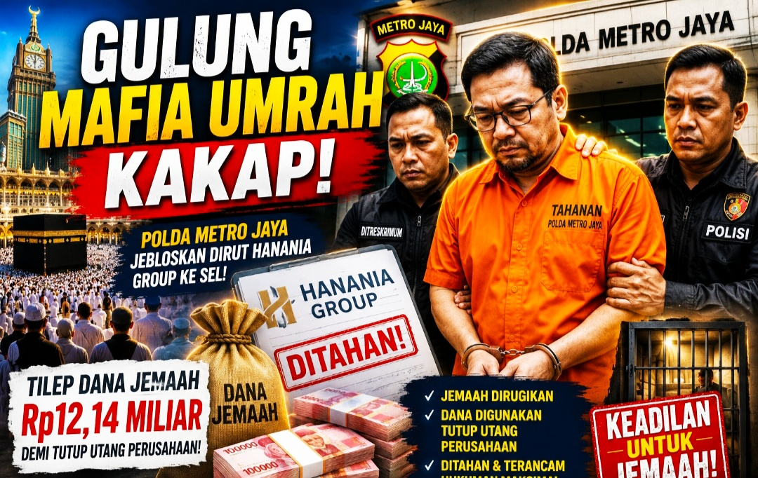 Polda Metro Jaya Jebloskan Dirut Hanania Group ke Sel, Tilep Dana Jemaah Rp12,14 Miliar Demi Tutup Utang Perusahaan!