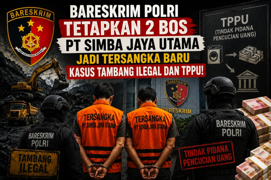 Bareskrim Polri Tetapkan 2 Bos PT Simba Jaya Utama Jadi Tersangka Baru Kasus Tambang Ilegal dan TPPU!